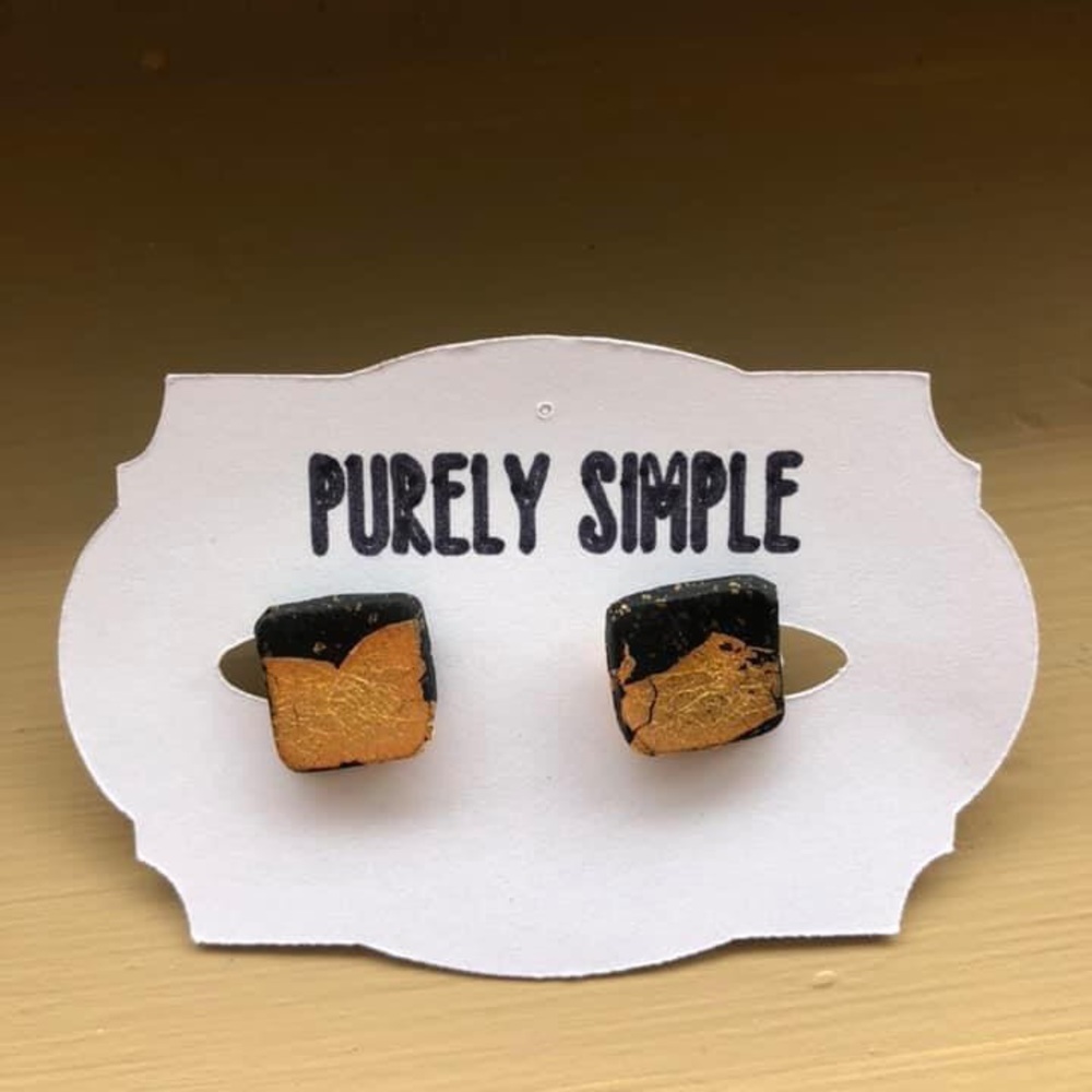 Handmade clay stud earrings